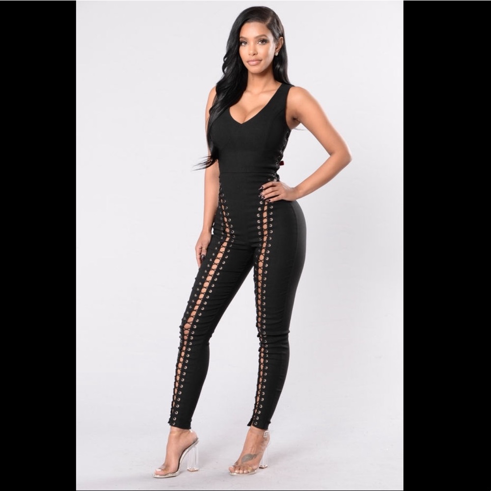 Lace up jumpsuit